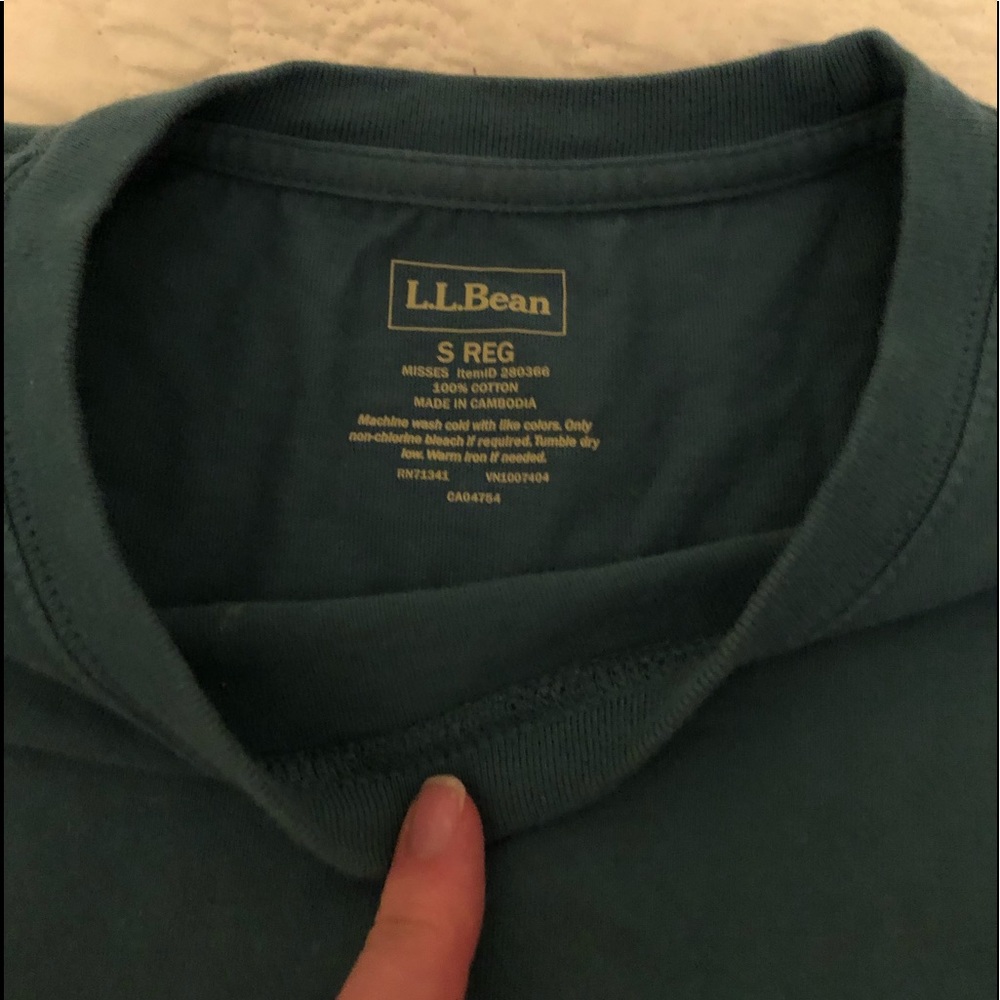 L.L Bean Crop Basic Tee Small P Blue - image 2